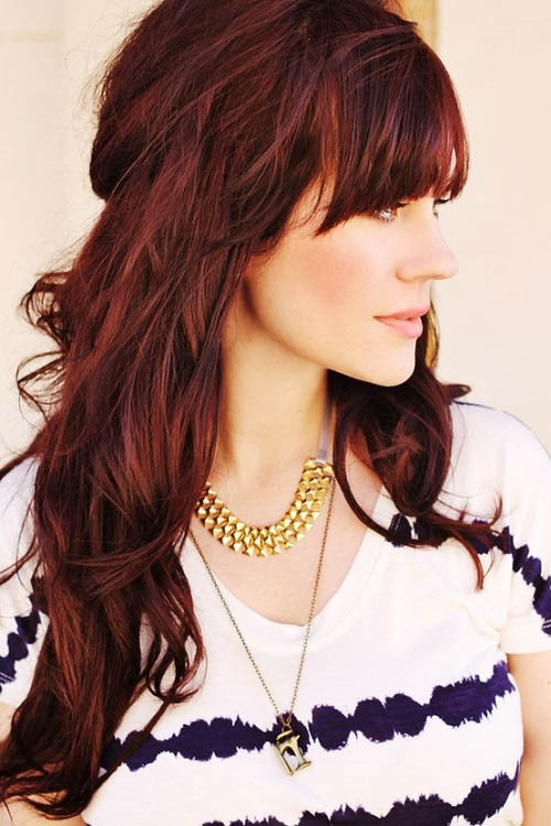 brown with red tint hair color photo - 9