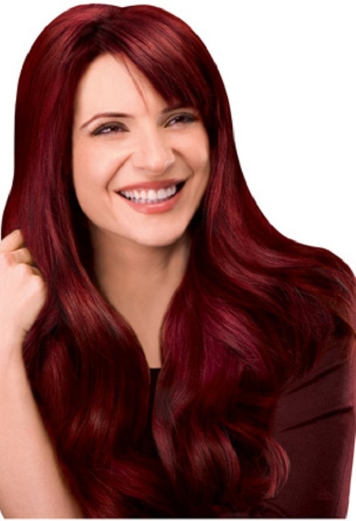 crimson red hair color photo - 2