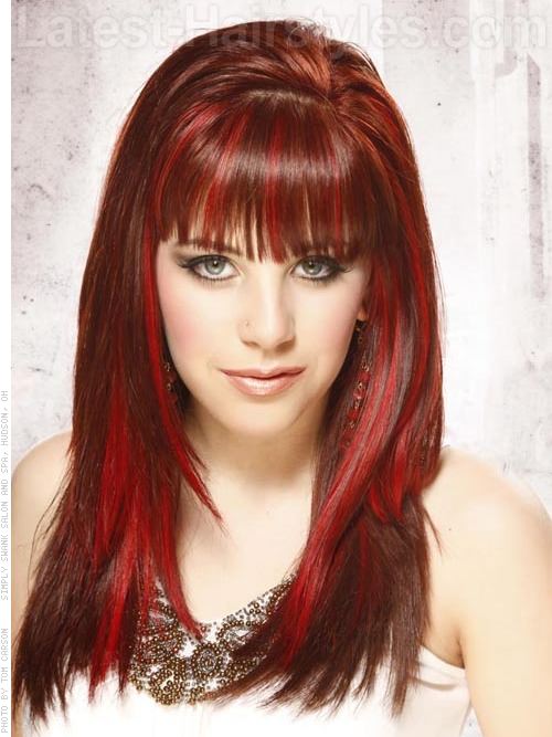 crimson red hair color photo - 4