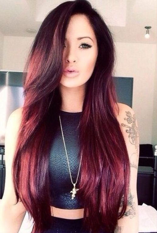 dark brown with red tint hair color photo - 3