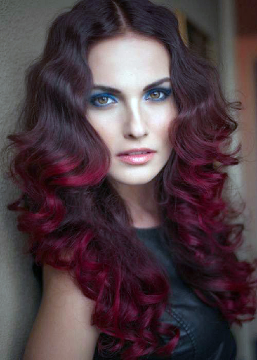 dark red violet hair color photo - 2