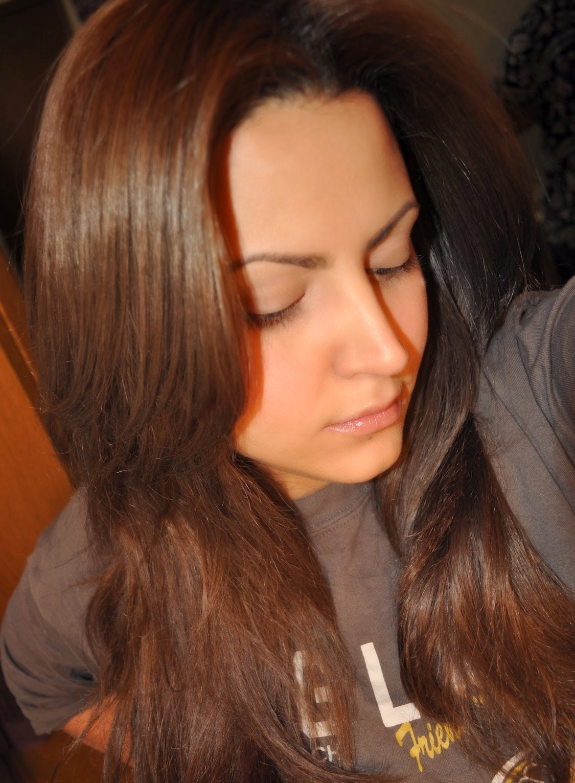 light golden brown hair color on dark brown hair photo - 8