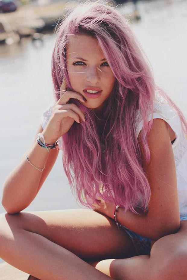 pink red hair color photo - 4