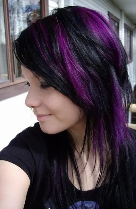 purple and black hair color photo - 2