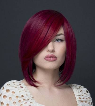 wine red hair color photo - 10