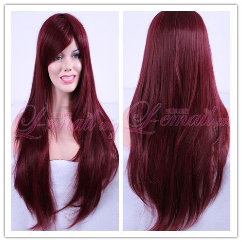 wine red hair color photo - 2